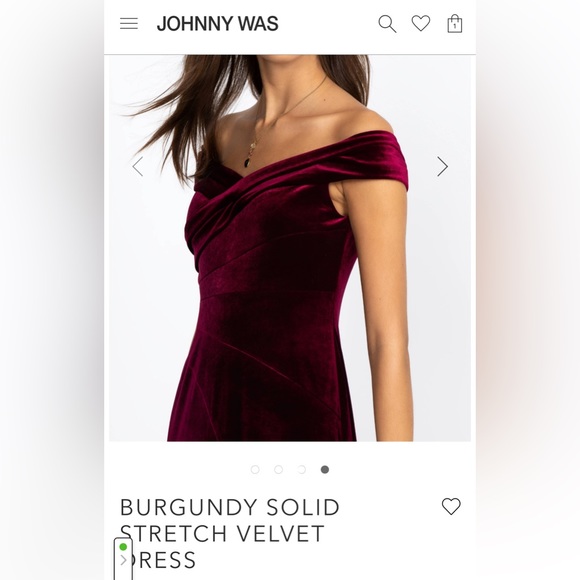 Johnny Was “Burgundy Solid Stretch Velvet Dress” NEVER WORN! Free shipping - Picture 4 of 7